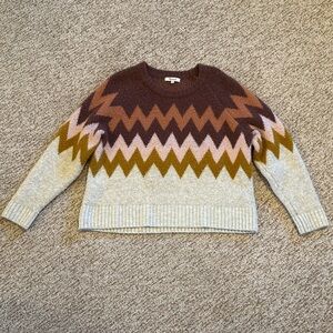 Madewell Oversized Chevron Crewneck Sweater